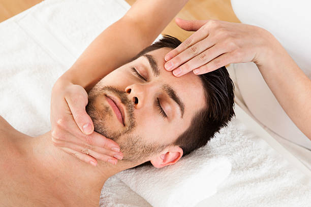 Man getting massage in the spa centre